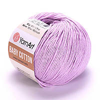Пряжа YarnArt Baby Cotton, Лаванда №416, (Ярнарт Бебі Коттон) 50гр., 165м. нитки для вязания