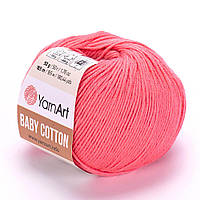 Пряжа YarnArt Baby Cotton, Корал №420, (Ярнарт Бебі Коттон) 50гр., 165м. нитки для в'язання