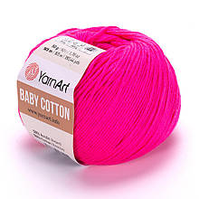 Пряжа YarnArt Baby Cotton, Фуксія №422, (Ярнарт Бебі Коттон) 50гр., 165м. нитки для в'язання