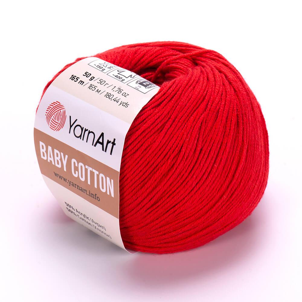 Пряжа YarnArt Baby Cotton, Яскраво-Червоний №426 (Ярнарт Бебі Коттон) 50гр. 165м. нитки для в'язання
