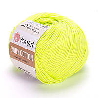 Пряжа YarnArt Baby Cotton, Жовтий неон №430, (Ярнарт Бебі Коттон) 50гр., 165м. нитки для в'язання