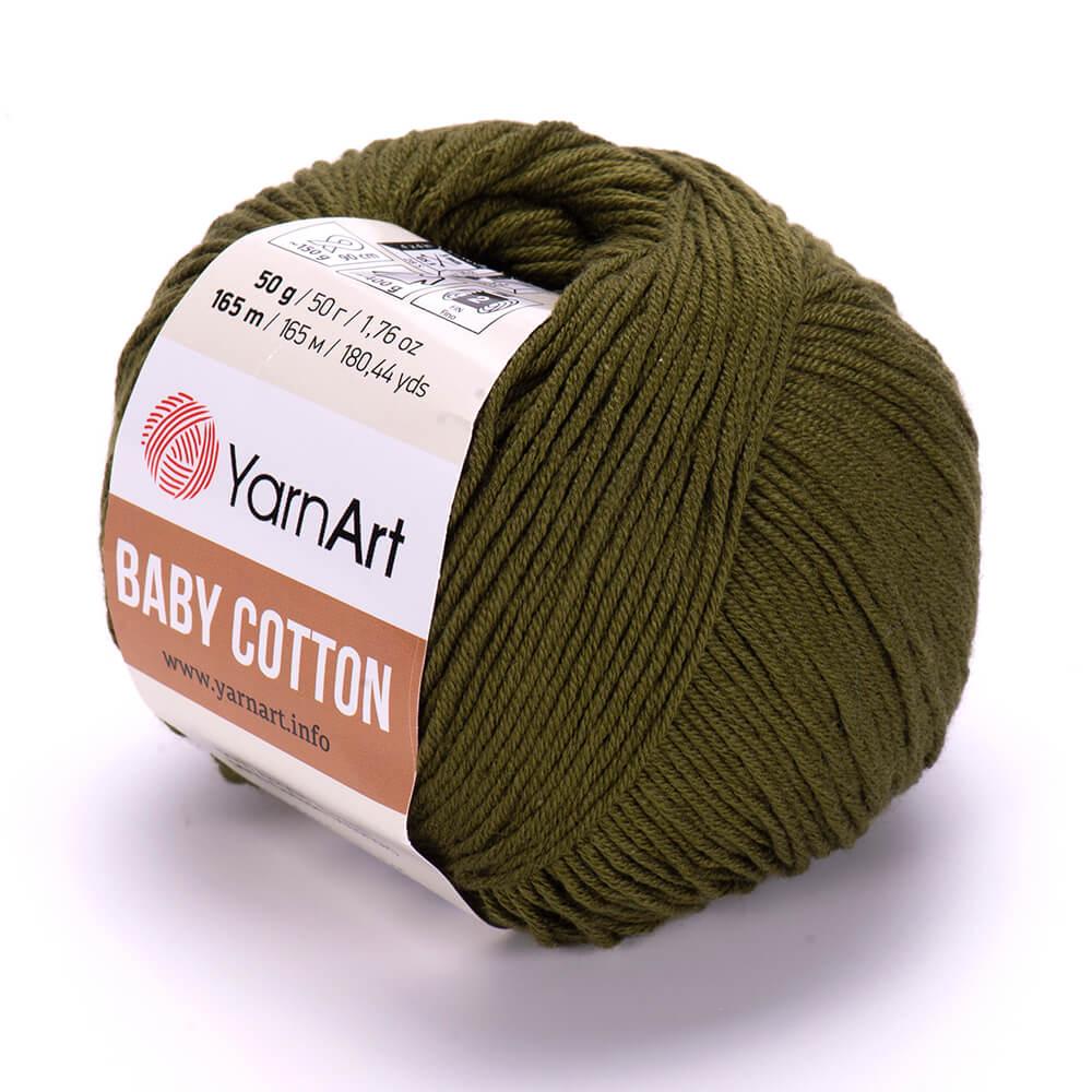 Пряжа YarnArt Baby Cotton, Хакі №443, (Ярнарт Бебі Коттон) 50гр., 165м. нитки для в'язання