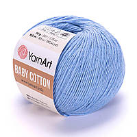 Пряжа YarnArt Baby Cotton, Голубой №448, (Ярнарт Бебі Коттон) 50гр., 165м. нитки для вязания