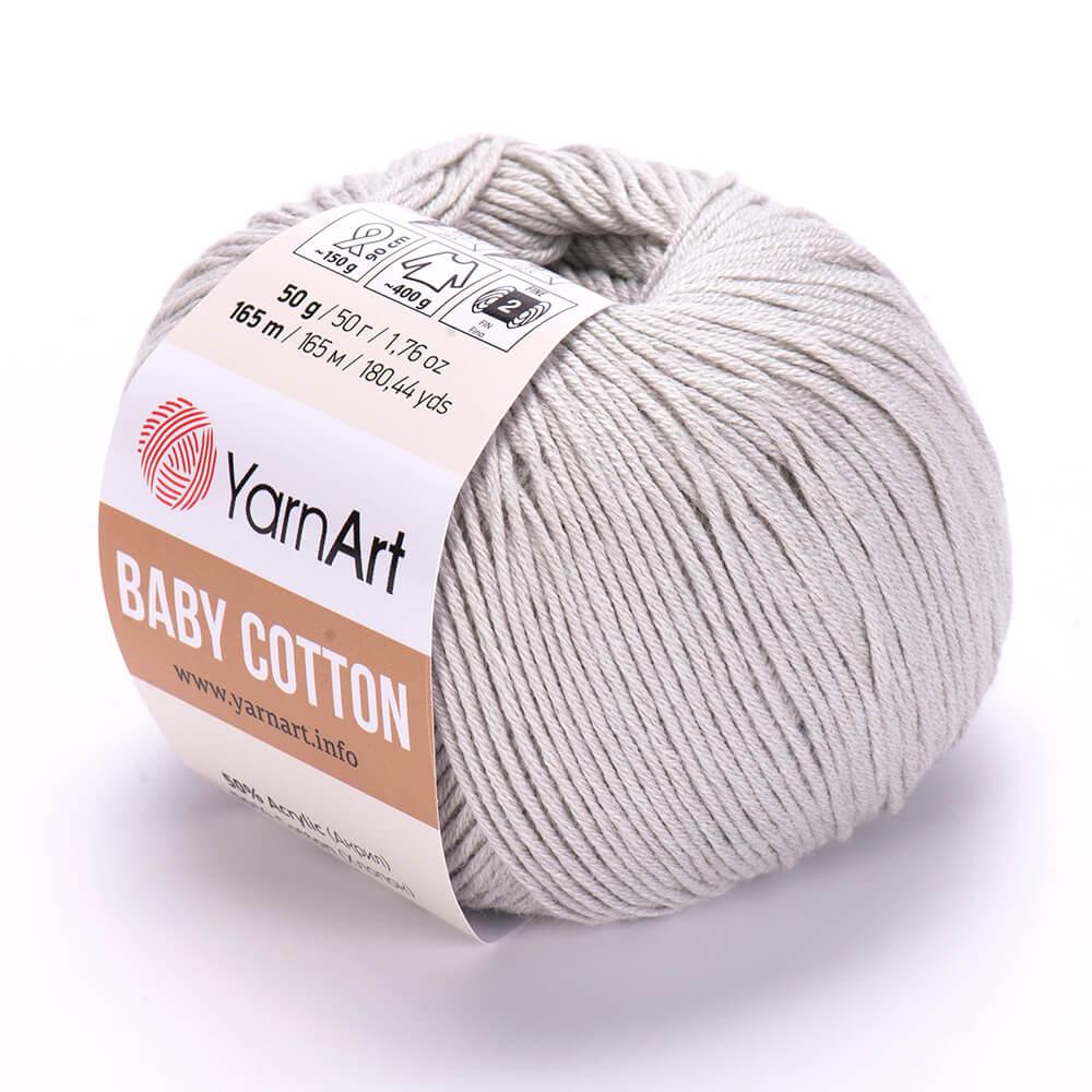 Пряжа YarnArt Baby Cotton, Світло-сірий №451, (Ярнарт Бебі Коттон) 50гр., 165м. нитки для в'язання