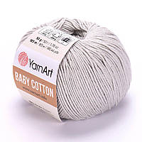 Пряжа YarnArt Baby Cotton, Светло-Серый №451, (Ярнарт Бебі Коттон) 50гр., 165м. нитки для вязания