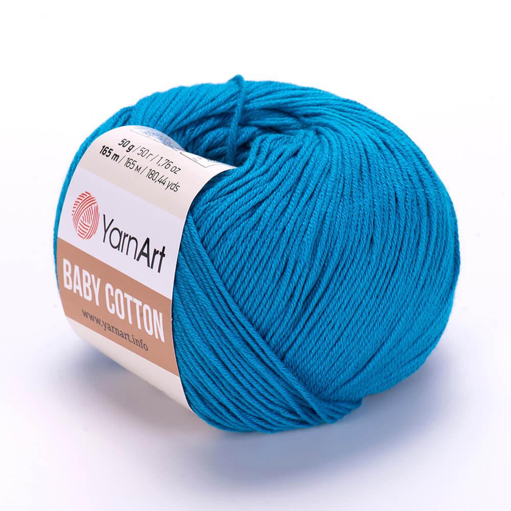 Пряжа YarnArt Baby Cotton, Бірюза блакитна №458 (Ярнарт Бебі Коттон) 50гр., 165м. нитки для в'язання