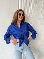 Модна стильна жіноча стильна блуза-сорочка в топових кольорах На ґудзиках,рукави з манжетами Котон 42-46