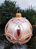 Новорічна ялинкова іграшка/ Скляна куля 10см, фото 3