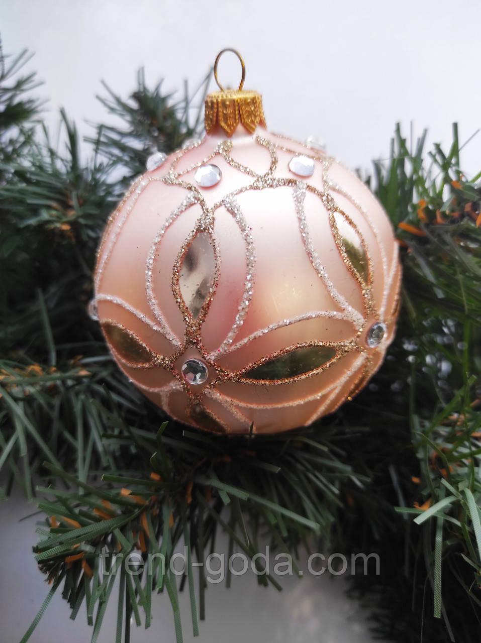 Новорічна ялинкова іграшка/ Скляна куля 10см, фото 1