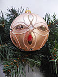 Новорічна ялинкова іграшка/ Скляна куля 10см, фото 4