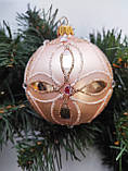 Новорічна ялинкова іграшка/ Скляна куля 10см, фото 2