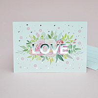 Мини открытки с тиснением "Love: цветы", 10 шт
