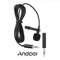 Микрофон петличный Andoer EY-510A петличка для телефона, камеры, компьютера + переходник
