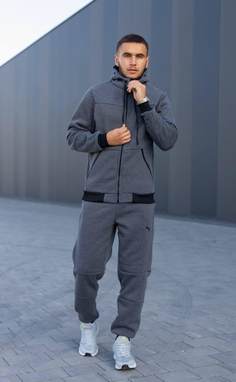 Чоловічий зимовий спортивний костюм пума Puma на флісі, фото 1