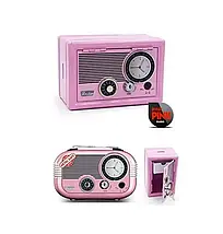 Скарбничка Сейф металевий дитячий Metal Safe Radio Радіо Рожевий, фото 3