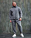 Теплий Спортивний костюм оверсайз зимовий на флісі графіт, фото 6
