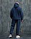 Теплий Спортивний костюм оверсайз зимовий на флісі графіт, фото 5