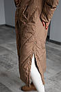 Куртка жіноча зимова довга світло-коричнева, фото 2