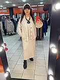 Жіночий теплий кардиган оверсайз беж люрекс, фото 3