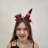 Новорічний обруч з ялинкою, черевиками Санти та подарунками | Для дорослих і підлітків, фото 3