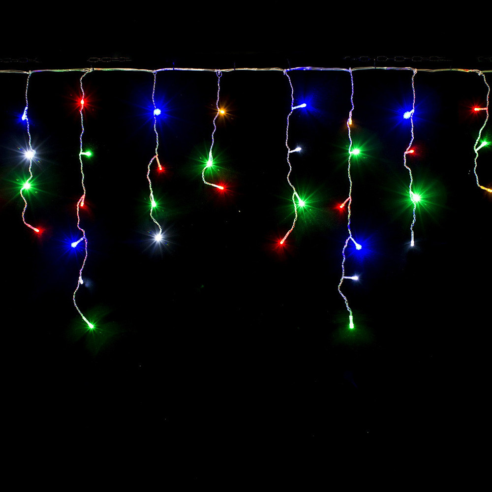 Гирлянда Бахрома 100 светодиодов 3м x 0.6м разноцветная 220В Новогодняя гирлянда для украшения дома - фото 7 - id-p2043848037