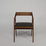 Дизайнерський стілець "Гранде" з дерева сидіння Чорна екошкіра, фото 5