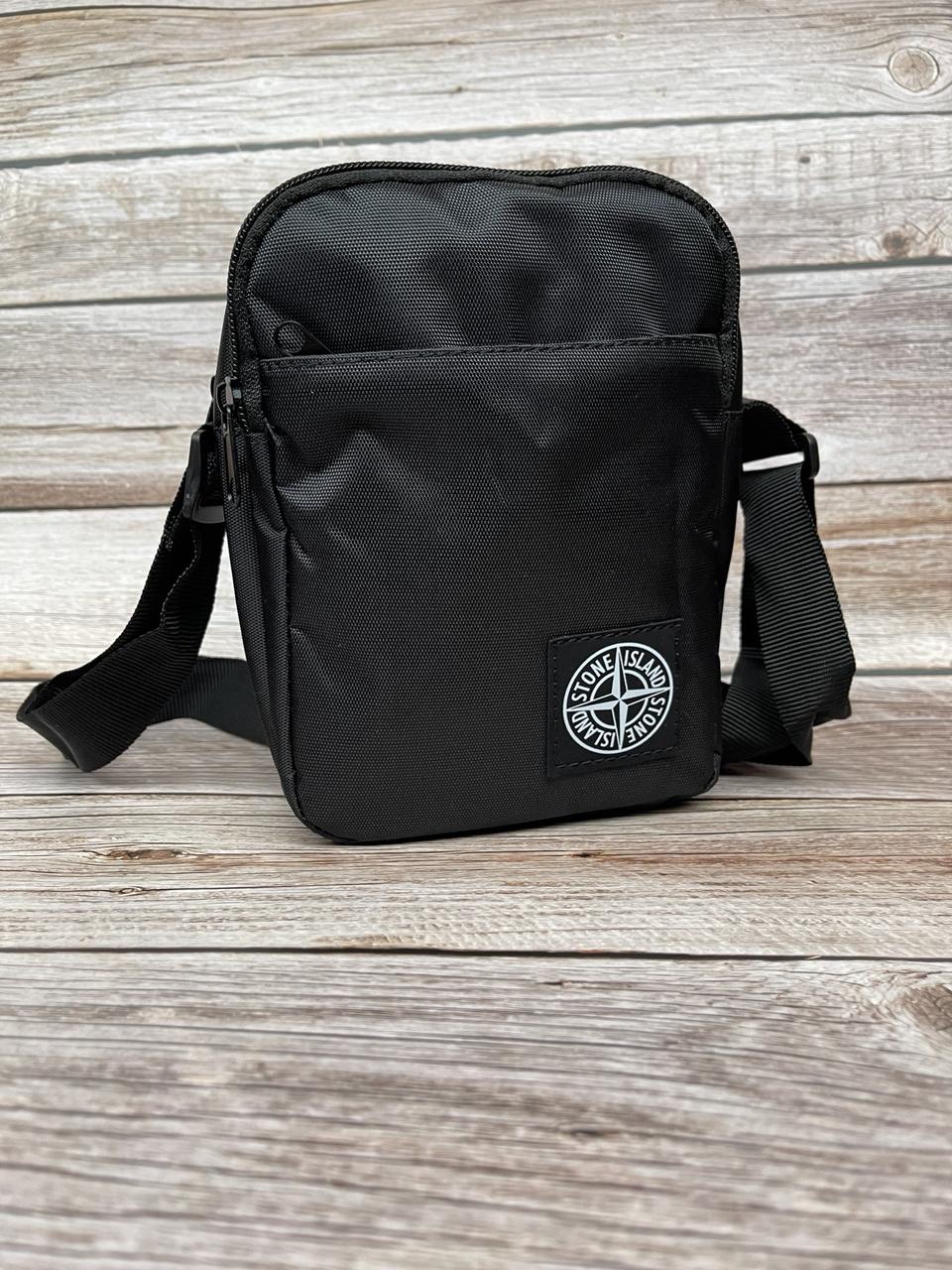 Маленька плечова сумка стон айленд Stone Island барсетка чорна