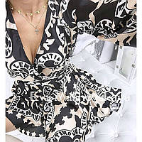 Стильное модное женское шикарное платье с абстрактным рисунком M, L, XL Цвета2 чёрно/белое