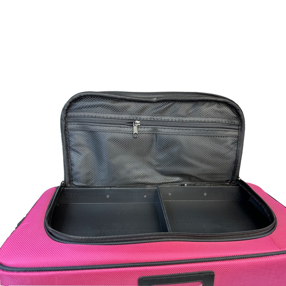 Кейс для мастера маникюра 42 x 20 х 23 см (большое отделение + 4 слота), тканевый, Розовый - фото 5 - id-p2043856424