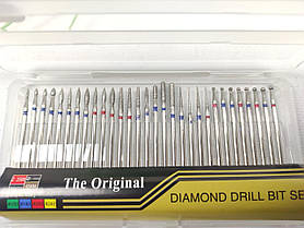 Набір фрез насадок для манікюру до фрезера, набір алмазних фрез манікюрні насадки свердла