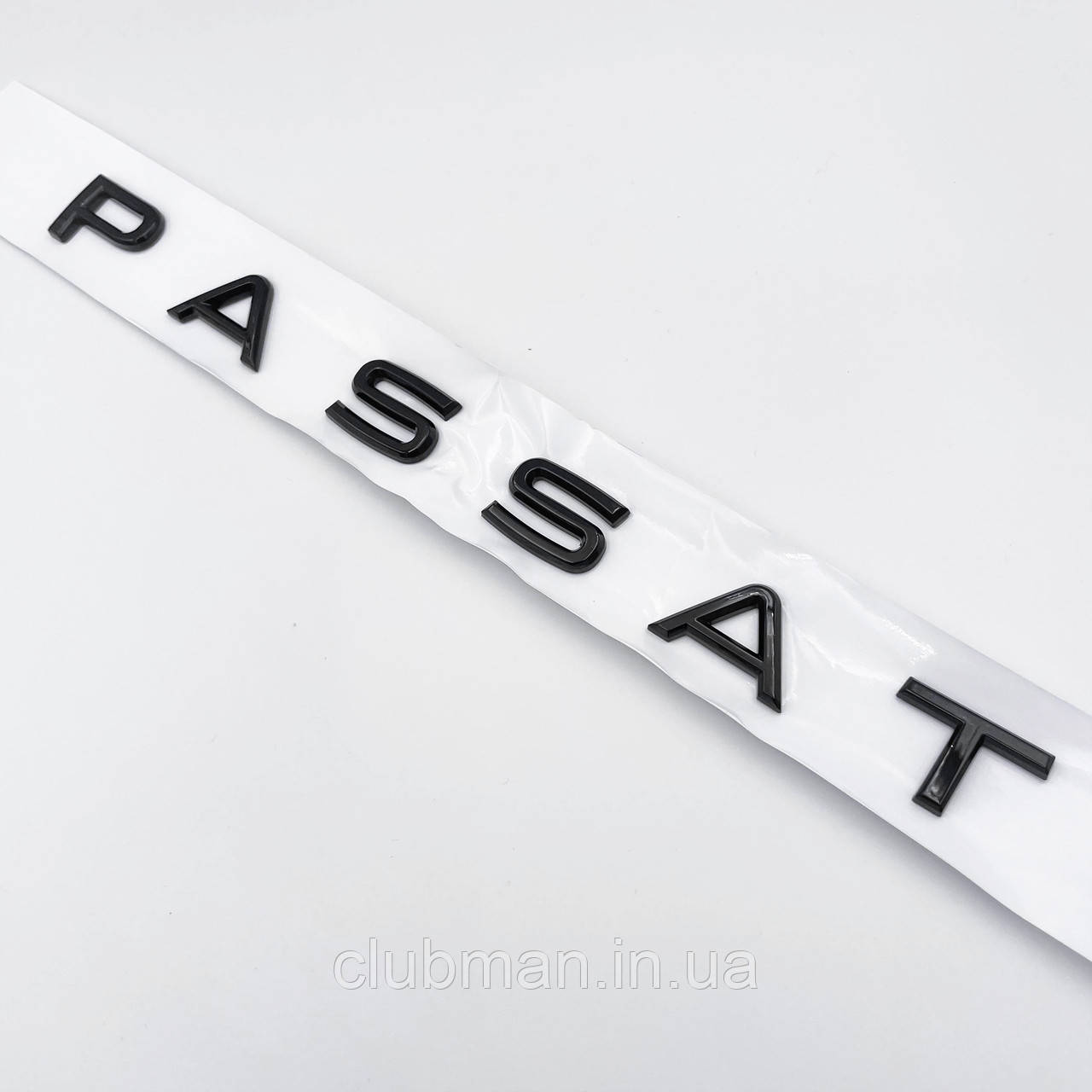 Емблема PASSAT SHARAN VW (Фольцваген) NEW type - Чорний глянець 250x20 мм