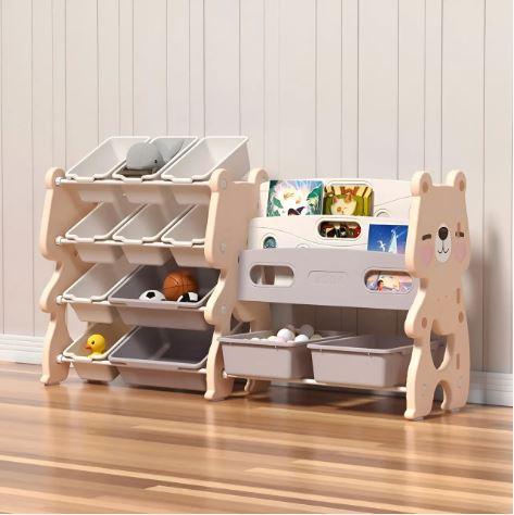 Стелаж з контейнерами + книжкова полиця 2в1 “Cutie Maxi” Рожевий