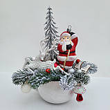 Новорічний декор Новорічна композиція з Сантою, оленем та ялинкою. подарунок на новий рік, на різдво, фото 2