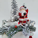 Новорічний декор Новорічна композиція з Сантою, оленем та ялинкою. подарунок на новий рік, на різдво, фото 5