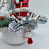 Новорічний декор Новорічна композиція з Сантою, оленем та ялинкою. подарунок на новий рік, на різдво, фото 7