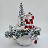 Новорічний декор Новорічна композиція з Сантою, оленем та ялинкою. подарунок на новий рік, на різдво, фото 4