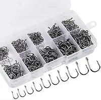 Набор рыболовных крючков из высокоуглеродистой стали 400 шт в коробке