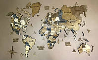 Интерьерная карта мира из дерева для дома цвет Soulmar XS-120х70см