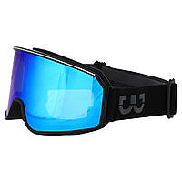 Маска горнолыжная с зеркальным покрытием Zelart Ski Goggles 022-1 Black-Blue