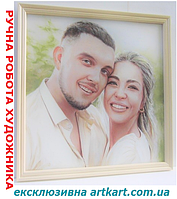 Портрет масло холст по фото Семейный Портрет семьи Ручная работа художника Подарок на годовщину юбилей свадьбу