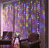 Гірлянда штора Роса + пульт, 1,8x1,2м, 144 LED, від USB та мережі 220В, 12 ниток, 8 режимів, фото 9