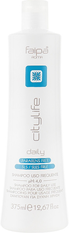 FAIPA CITY LIFE Daily Shampoo Шампунь для щоденного використання для всіх типів волосся з Аргном pH4.0, 375мл (Оригінал), фото 1