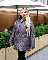 Женская куртка зимняя больших размеров 52-54,56-58,60-62,64-66 графит