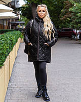 Женская куртка зимняя больших размеров 52-54,56-58,60-62,64-66 черная