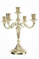 Канделябр на 5 свечей из посеребренной латуни 17 х 31 см Stilars Италия 142052