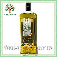 Оливкова олія Extra Virgin Kalamata 1л, Скляна пляшка, натуральна, не рафінована, Греція