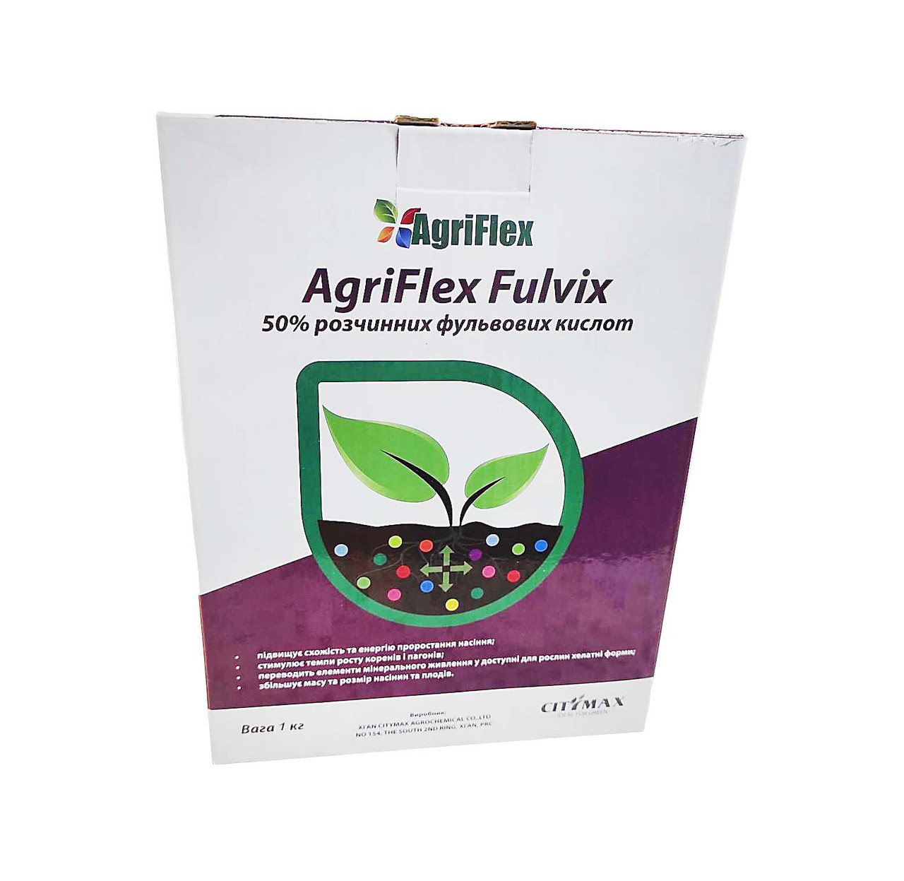 Агріфлекс Фульвікс (Agriflex Fulvix) фульвокислоти 60%, 1 кг, мікродобриво, біостимулятор росту, СітіМакс (CityMax)