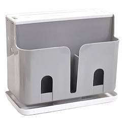 Органайзер для кухонного приладдя MVM пластиковий сірий 185x115x225мм KP-55 GRAY/WHITE