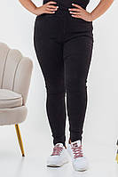 Модні жіночі джинси на високій талії Кармани робочі Стрейч джинс на флисе 50-52,54-56,58-60 Колір чорний