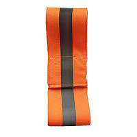 Светоотражающая лента (повязка) на липучке на руку одежду Оранжевая (12375)